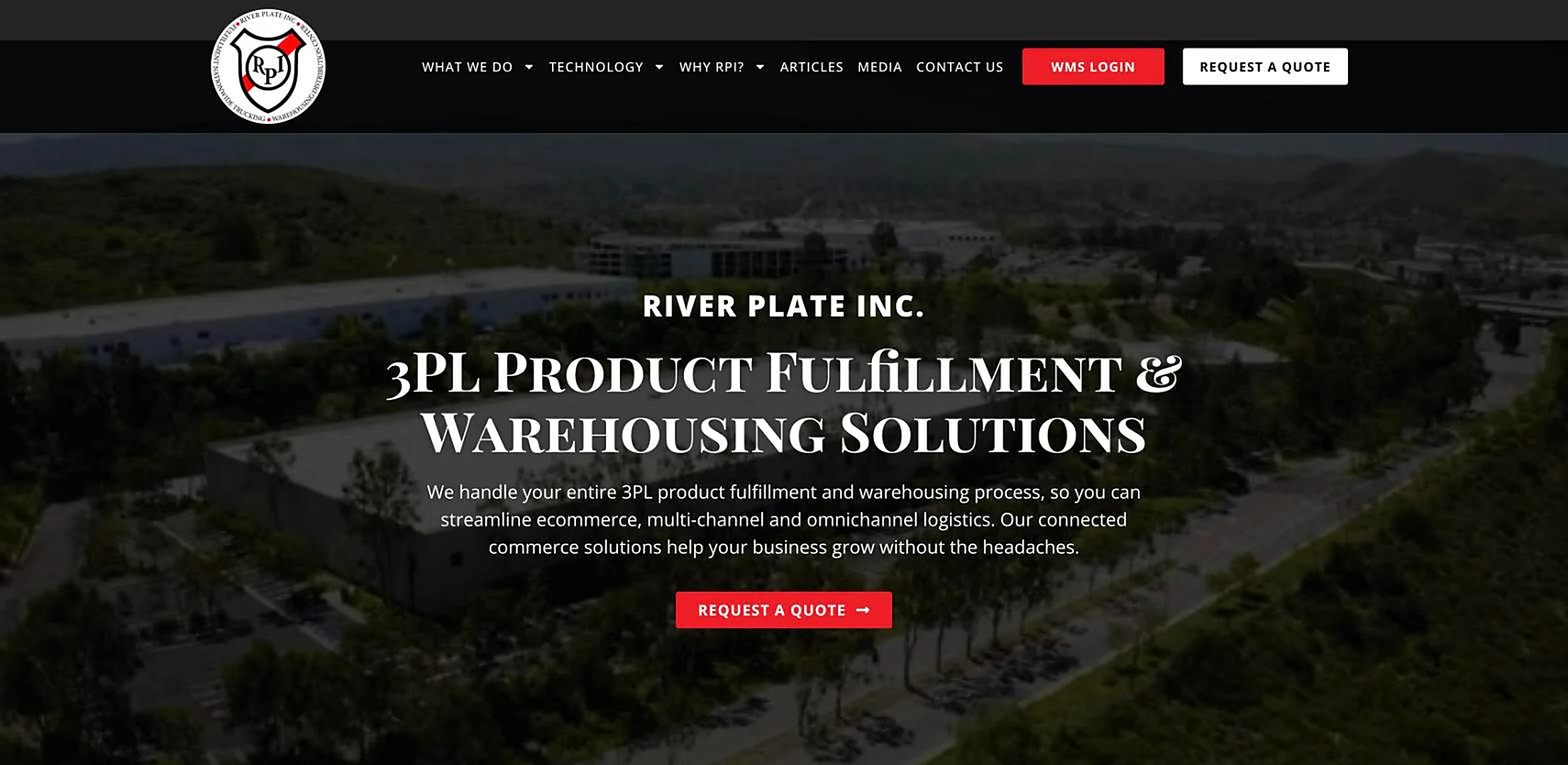 River Plate Inc. Simi Valley 3PL fulfillment and warehousing website